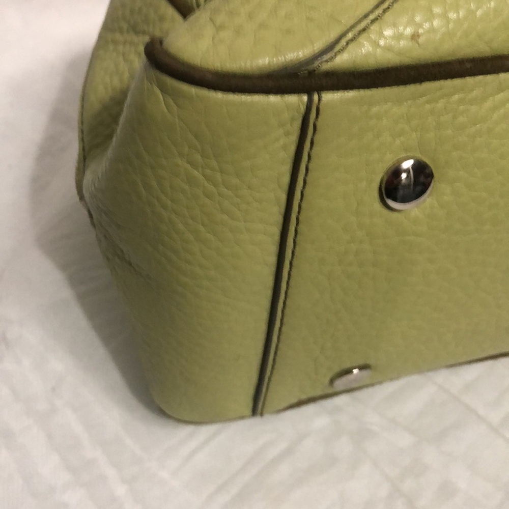 Cole Haan Large Lime Green Leather Satchel - Picture 8 of 12
